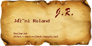 Jáni Roland névjegykártya
